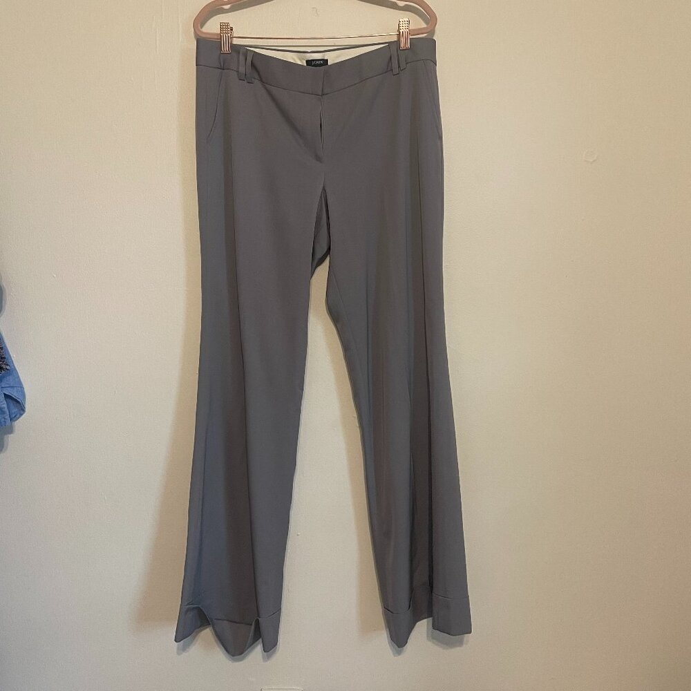 J. Crew | Gray 100% Wool City Fit Cuffed Trousers 10